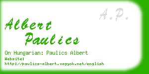 albert paulics business card